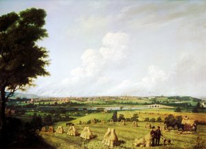 Ansicht von Preston von der Penwortham-Mühle, 1821